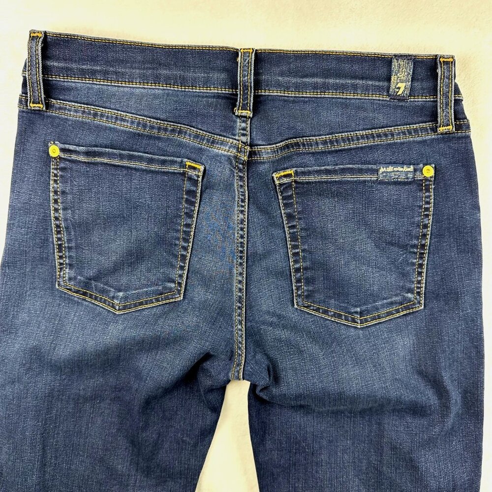 7 For All Mankind Women’s Roxanne Ankle Jeans Stretch Denim Dark Wash Sz 27 - Picture 2 of 8